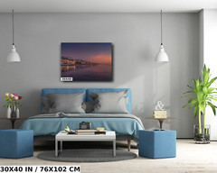 Oceanside Waterfront Beach Serenity: Oceanside California Sunset Wall Art Canvas