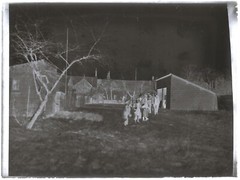 Old Black And White Photo Glass Plate Negative 9X12 Cm Children Village France