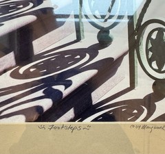 Framed Art Photograph “Footsteps» by Marg Burgess 2004 Light/Shadow