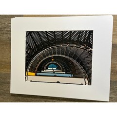 Industrial Spiral Staircase Art Photograph 16×20 Black Yellow Architectural