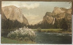 Antique ‘Gates of YOSEMITE El Capitan’ Hand Colored MAMMOTH ALBUMEN Photograph
