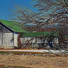 SCHELL Original Vintage Signed Long Island NY Barn Landscape Portrait Photograph