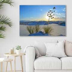 White Sands, New Mexico Landscape, Sunset, Fine Art Photo – Metal, Canvas, Paper