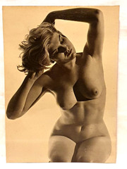 Vintage 1950s/60s nude photograph black and white approx 16.6×22.6cm