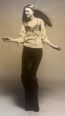 Vintage Silver Gelatin Print Of 70s Boho Model 14 x 11