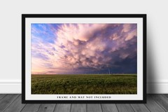 Stormy Sky Photography Print: Texas Storm Clouds Wheat Field Thunderstorm Photo
