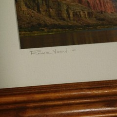 RIVER VIEW Framed and Matted Photograph Art Oak Frame 12.5 X 10.5
