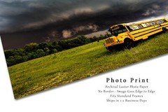 Storm Photography Print | School Bus Picture | Oklahoma Wall Art | Classroom