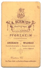 Photograph A. Schmidt, Pforzheim, Enzstraße, portrait of a young man