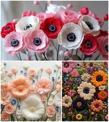 Digital TV Wallpaper Images Instant Download Floral Embroidery Textured Art