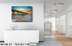 Coastal Awakening: Wrightsville Beach Jonnie Mercers Fishing Pier Metal Wall Art