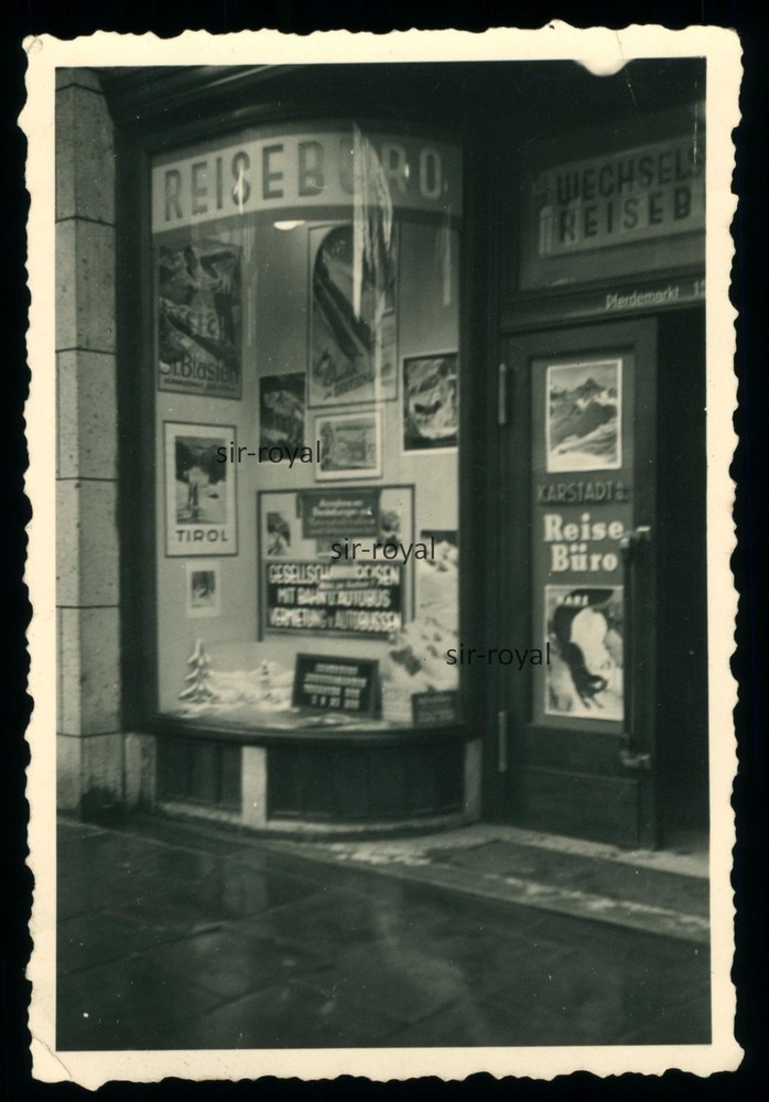 Karstadt travel agency shop window – horse market 12 street – photo 6×9 cm