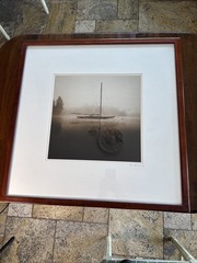 Framed Michael Kahn «On the Mooring» black-and-white photograph