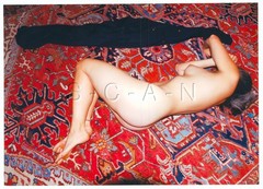 Vintage Nude Large 7 1/4 x 5 1/4 Art Color Photo- Well Endowed Woman- Butt- Rug