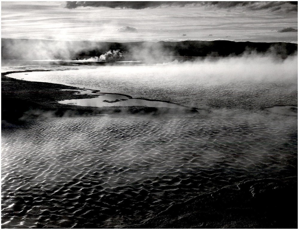 1942 1990s Ansel Adams Grand Prismatic Spring Geyser Basin Yellowstone Art Photo
