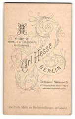 Photograph Carl Hesse, Berlin, Teltower-Str. 3, monogram of the photographer with ve