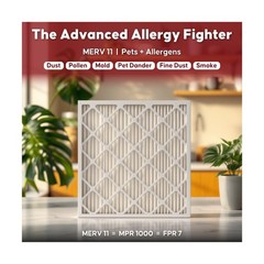 Aerostar 21 1/2×23 1/2×1 MERV 11 High Efficiency Pleated Air Filter, 6-Pack, …