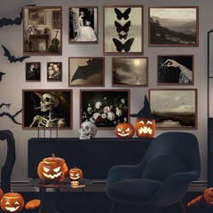 JarThenaAMCS 12 Pcs Halloween Dark Wall Art Prints Dark Academia Decor Gothic…