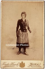 Art fighter from Jena (?), partly colored. 2 Original Cabinet Photos circa 1890