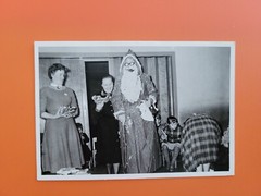 Photo old Santa Claus art girl women women Christmas Christmas old photo