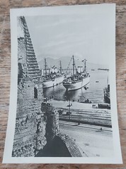 Old B/W LEPORELLO PHOTO ITALY NAPLES K.d.F. Ships PICTURED No.7 VISTA POSTAGE