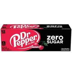 Dr Pepper Zero Sugar Cherry Soda Pop, 12 fl oz, 12 Pack Cans [FREE SHIPPING]