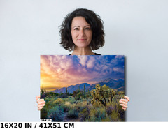 Desert Wonderland: Painted Sky Sunset Sabino Canyon Wall Art Cactus Canvas Print