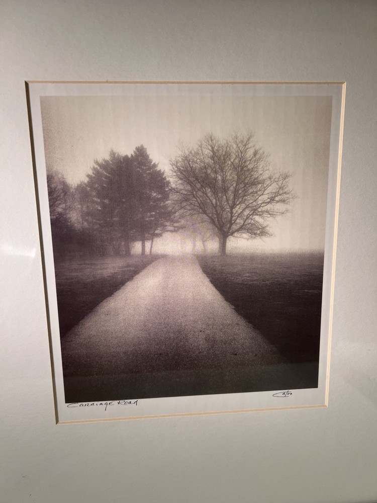 Carriage Road Wood Framed Photo Signed By Richard Calvo 16.5×14.5”