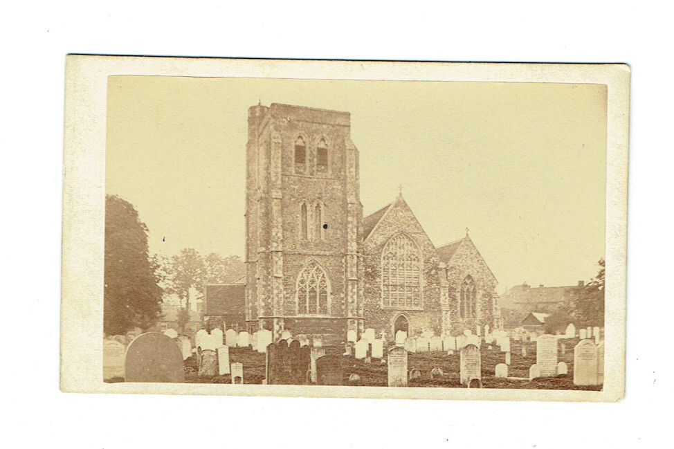Genuine Old Photo St Martin’s Church Church in Herne on Hardboard (circa 1900) F67