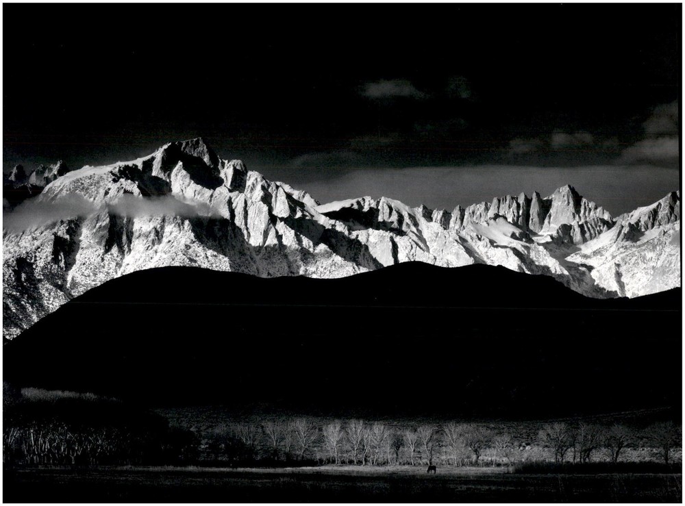 1944 1990s Ansel Adams Winter sunrise Sierra Nevada Large Art Photo