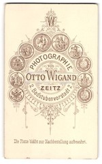 Photograph Otto Wigand, Zeitz, Badstubenvorstadt 2, monogram on medals