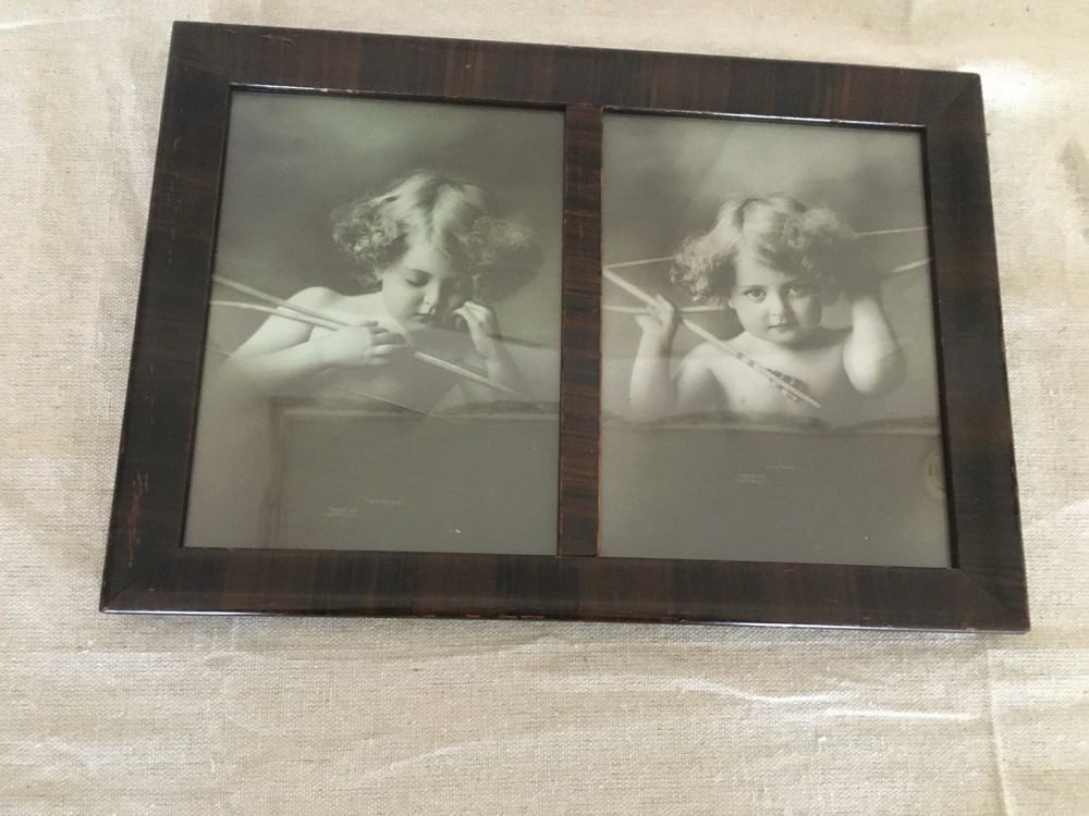 Vintage 1897 M.B. Parkinson’s Cupid Asleep/Cupid Awake in Original Frame Signed