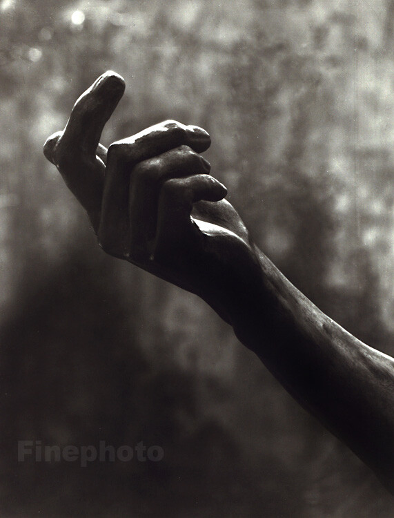 1955 Original TIBOR HONTY Czech Silver Gelatin Photo RODIN Hand Sculpture Detail