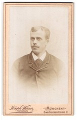 Photograph Joseph Werner, Munich, portrait young man in fashionable clothes m