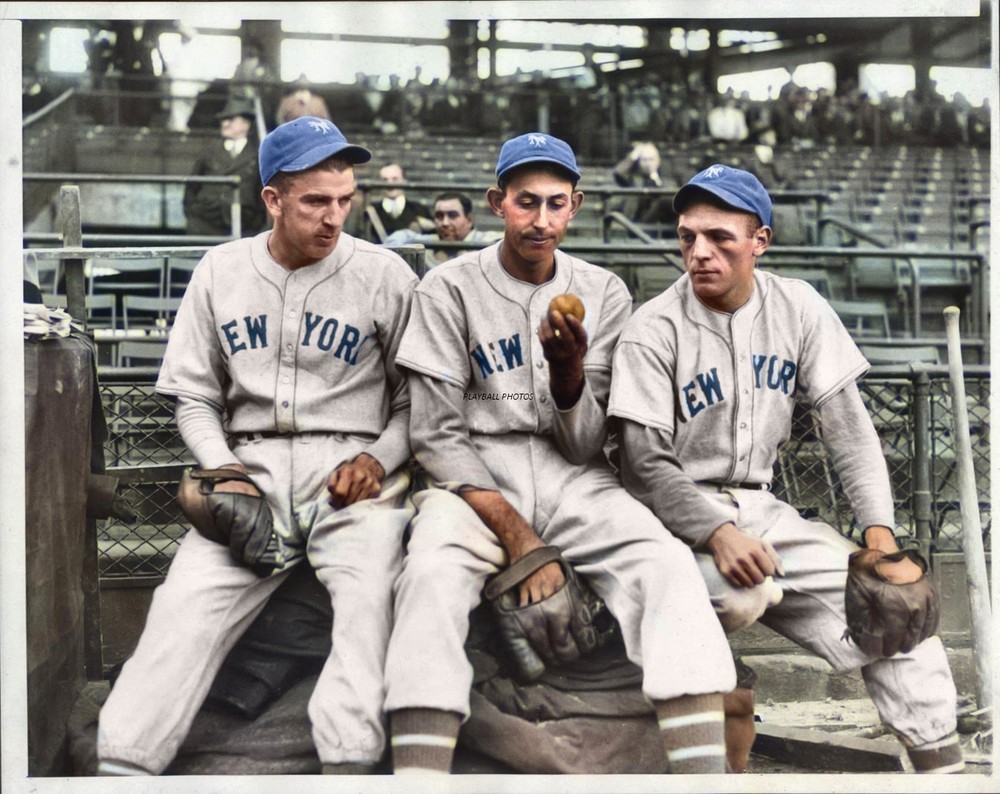Carl Hubbell with NY Giants Teammates 8×10 Colorized Print-FREE SHIPPING