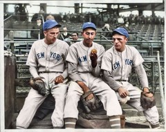 Carl Hubbell with NY Giants Teammates 8×10 Colorized Print-FREE SHIPPING