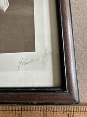 Antique Walnut & Black Picture Frame with Portrait Photo Signed Johnston Studio