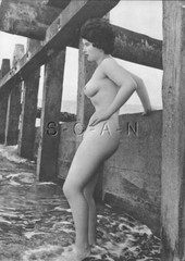 Org French 50s-70s Nude Large (9 x 12) Lithograph- Naturism- Woman- Beach- Legs