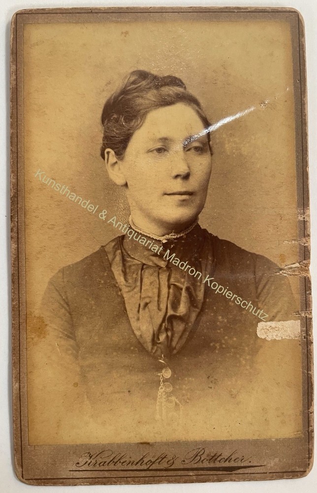 orig. CDV photo photograph old picture woman lady fashion around 1885 Krabbenhöft & Böttcher