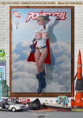 Power Girl SEXY Karen Starr DC Comic Signed A3 Print Pin-Up Cover Girls Superman