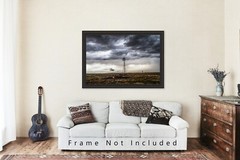 Photography Print of Old Windmill Under Stormy Sky in Oklahoma