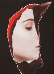 Karen Savage Collage Face Series Color Photograph Photo Vintage Fine Art Black