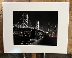 The City and The Bay Bridge at Night – Matted Fine Art Photographic Print