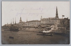 Riga Latvia – Steamer Sailing Ships Branch Carl Nevermann & Co Photo Postcard