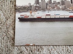 Austral Pioneer Cargo Ship Photo City Skyline 11 x 14 Color Photograph Vintage