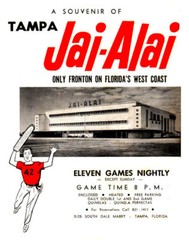 JAI ALAI PROGRAM Vintage for Tampa Florida Fronton – 8 1/2 x 11″ COLOR PRINT