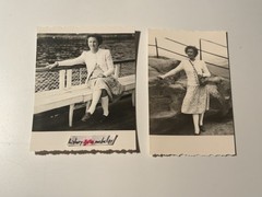 ❤️Lot 2 Photos~50s Beautiful Woman Girl Pose Nature Stockings Dress Joy Lady~5×6