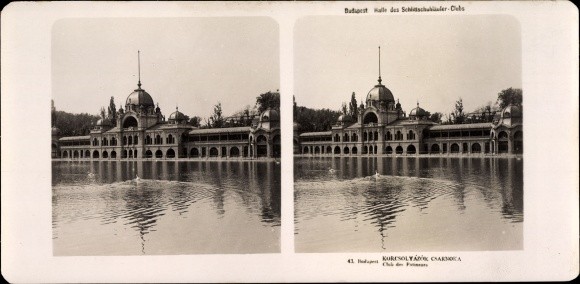 Stereo Photo Budapest Hungary, 1906, Hall of the Skating Club – 10496239