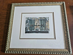 Tony Casper Rustic Tuscan Italian Verona Balcony Framed Photo Double Matted EUC