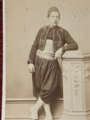 Photo Antique Towards 1890 CDV Zouave Portrait Soldier Militaria 19th Scarf
